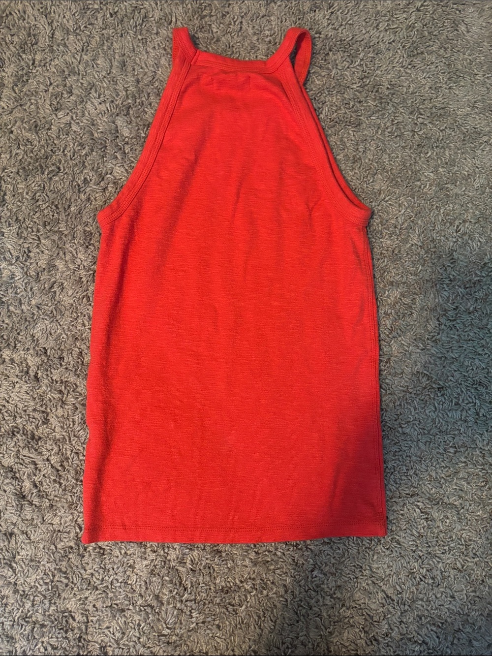 Madewell Red Ribbed Tank Top - Picture 4 of 5
